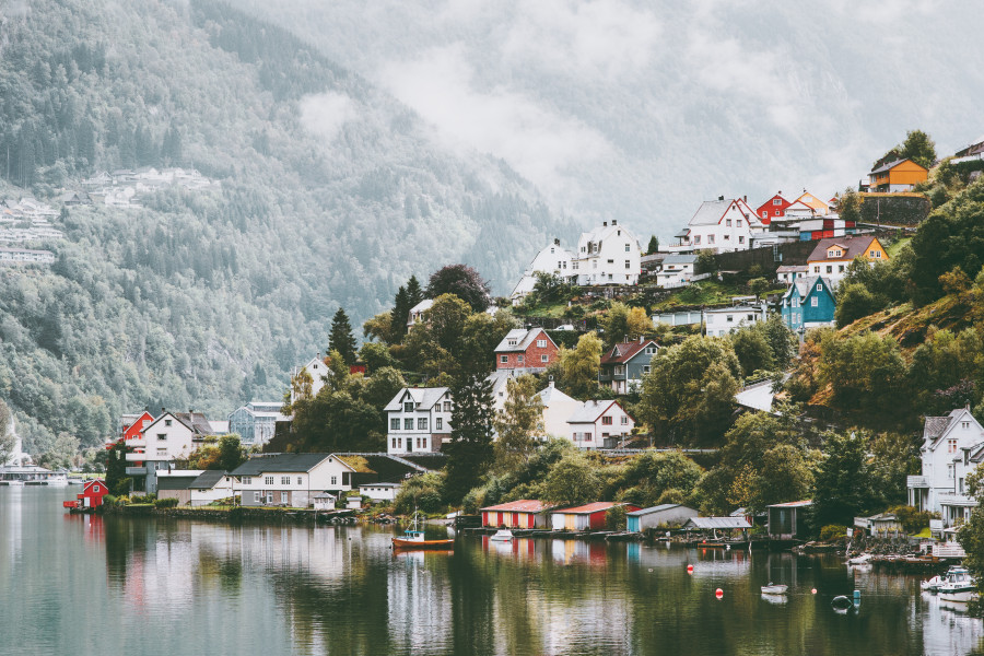 Odda Stadth&auml;user in Norwegen 